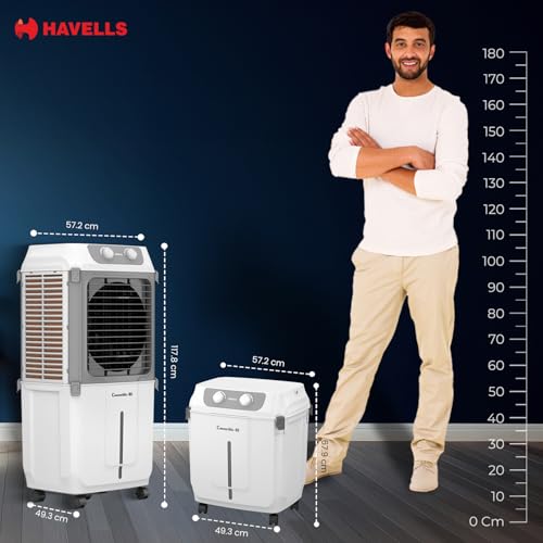 Image of Havells 2-in-1 Convertible 80 L Desert Air Cooler for room| Dual functionality & easy storing| Can be used as side table| 5 Leaf Metal Blade Fan| Powerful Air-Delivery| Bacteria shield honeycomb pads