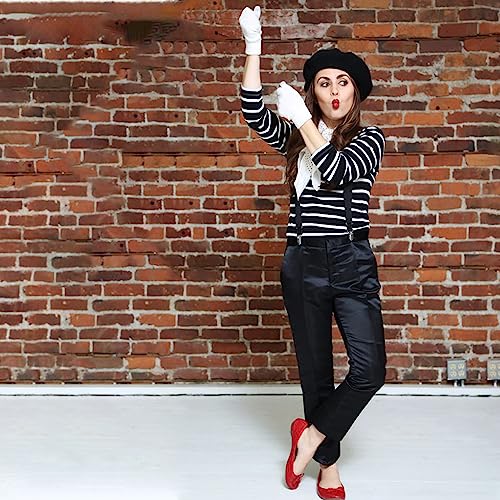 Image of Frenchman Beret Women Men, Mustache Halloween Mime Costume Accessory Beanie Caps Classic Wool Winter French Hat Free Size