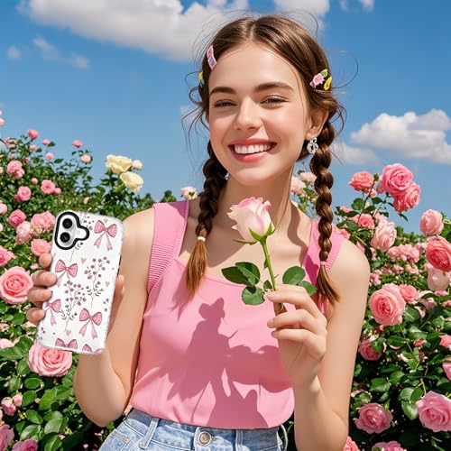 Coque antichoc iPhone 16 double couche protection fleurs contre les chutes