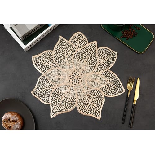 Sets de table ronds PVC fleur 38 cm lot de 16 imperméables