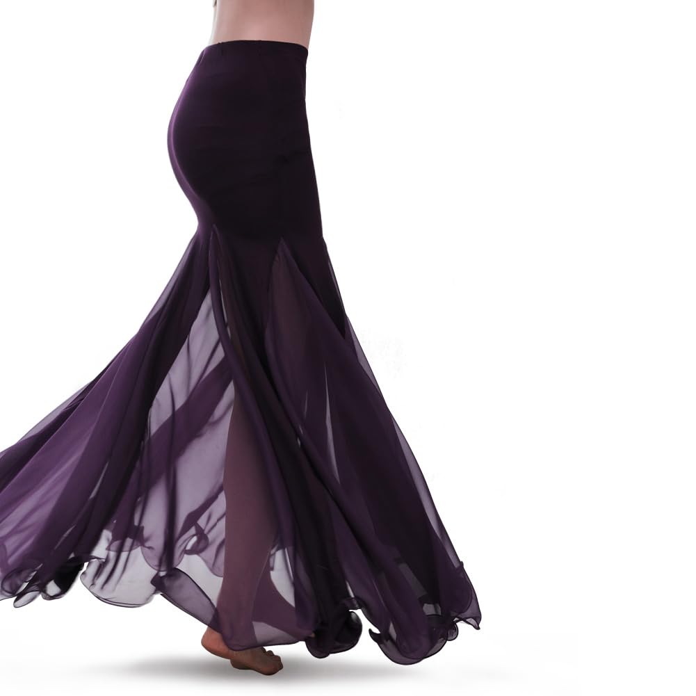 ROYAL SMEELA Jupe Longue Danse Orientale Femme Jupe Mousseline Danse Orientale Jupes Danse du Ventre Adulte Jupe de Danseuse du Ventre Costume Danse du Ventre Jupe Danseuse Orientale pour Femme
