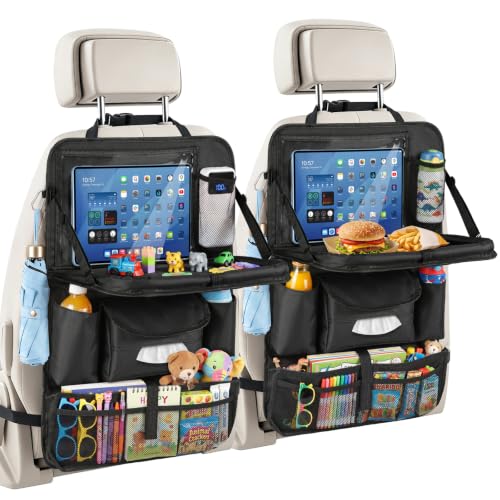 Car Backseat Organizer with Table Tray 9 Pockets Car Accessories,2Pack by Rhino Valley - Used condition - Image 9