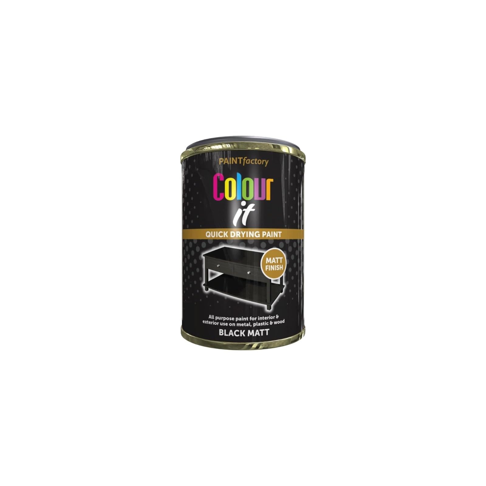 RIZZIIZ All-Purpose Black Matt Tin Paint, Quick-Drying, Non Cracking, Durable & Long-Lasting Protection, Suitable For Both Interior And Exterior Use, 300ml (1pcs)