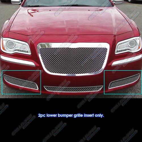 APS Compatible with Chrysler 300 300C 2011-2014 Without Adaptive Cruise Control Fog Light Cover Stainless Steel Chrome Mesh Grille Insert R76302S