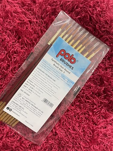 Image of polo Synthetic Hair Flat Brushes 5 | Pack of 10 | Premium Fine Edge Paintbrush Set for Acrylic, Wate