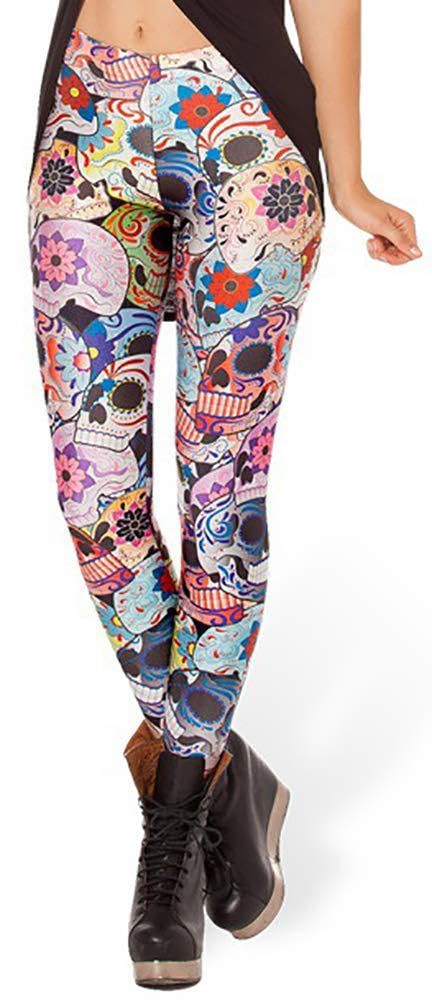 Girl 3D Printed Geometric Figures Ankle Elastic Tights Legging