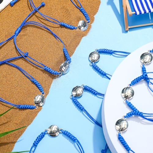 Jadive 20 Pieces Volleyball Charm Bracelets Bulk Volleyball Team Gifts Adjustable Sports Coaching Supplies Players Decorations for Women Men Coach3