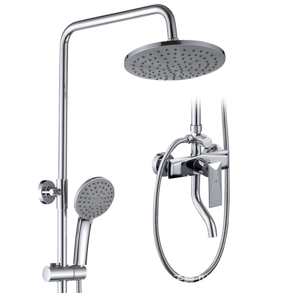 CWCQGH Brass Bath Shower Faucets Rain Shower Head Bathroom Shower Set Diverter Mixer Valve Shower System Wall Mounted
