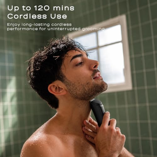 Image of Zebronics HT205 9-in-1 Multi Grooming Kit for Men, Up to 120min Runtime, Type-C Rechargeable, Corded & Cordless, Rapid Charging, 6 Guide Combs, LED Indicator, Stainless Steel Blades (Black)