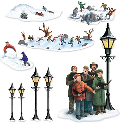 Beistle Lampposts, Carolers and Winter Fun Props for Party Decorations