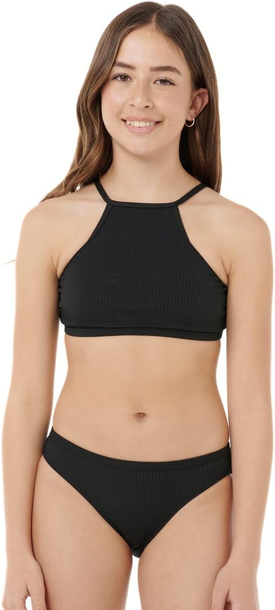 Rip Curl Girls' Premium Ribbed Swimsuit Bikini Set