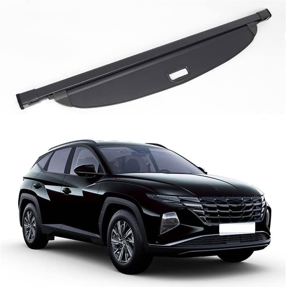 DdaiXQ Retractable Car Rear Trunk Parcel Shelf for Hyundai Tucson 2021-2022, Rear Boot Cargo Cover Curtain Shield Privacy Panel Roller Blind Shelves