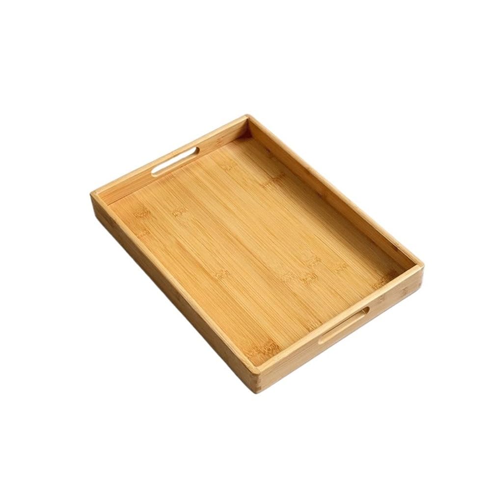 Bandeja rectangular de bambú para frutas, comidas, barbacoa y pan, esencial para cocina y guardería, perfecta para servir y mostrar alimentos