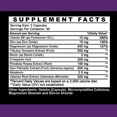 Angry Supplements Monster Test Pm Booster Plus Sleep Aid-Jack All Natural, Made In Usa, Powerful And Potent Ingredient, Boost Energy And Performance In Gym And Bedroom (1-Bottle) #TOP1