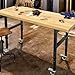 60'' Adjustable Workbench, Solid Wood Work Bench Table with Wheels and Power Outlet, Rolling Workbench Large Load Capacity Garage Workbench for Workshop,Office,Home