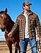 Flygo Men's Sherpa Lined Plaid Flannel Shirt Jacket Snap Button Warm Winter Jacket with Pockets(RedCoffee-M)