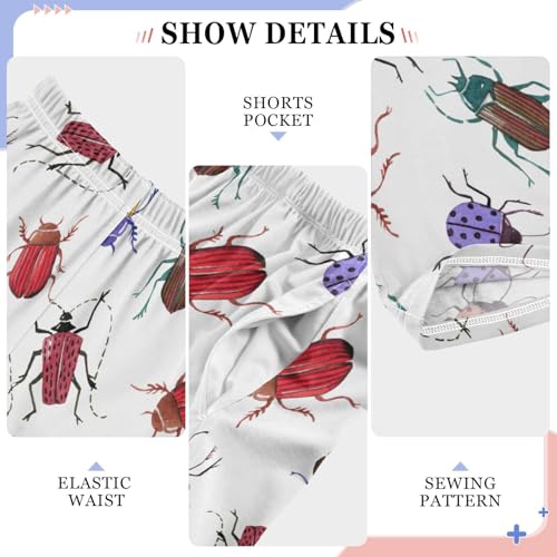 ZZXXB Ladybug Cicada Boys Long Pants Soft Trousers Elastic Waist Kids Lounge Bottoms with Pockets S-XL4