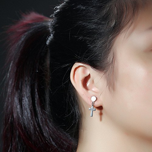 Um Jewelry Mens Womens Stainless Steel Cross Barbell Screwback Stud Earrings 11Mm,3 Pairs A Set #TOP6