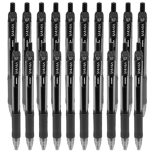 Stylos à encre gel noire Zebra Sarasa pointe 0,7 mm pour une écriture fluide