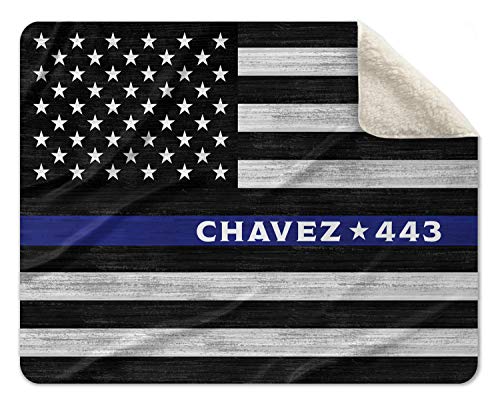 Personalized Thin Blue Line Blanket