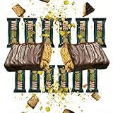 Vegan Dubai Chocolate Pistachio Kunafa Bar Pack of 12 – Rich Indulgent Taste – Dairy Free, Gluten Free – Source of Protein & Fibre – Luxury Middle Eastern Inspired Chocolate