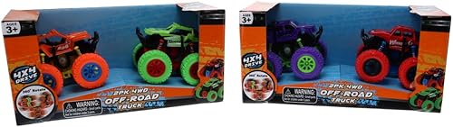 Miniatura 2 de Treasure Cove 84763 Off-Road Truck Friction Power 4 Wheel Drive- 2 por paquete