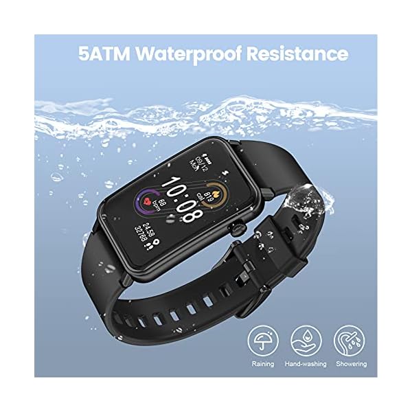 NAIXUES Smart Watches for Women, 1.69" HD LCD Smart Watch with Stainless Band Heart Rate Blood Oxygen Sleep Monitor, IP68 Waterproof Fitness Tracker for Android Phones and iPhone, Smart Watch (Yellow)