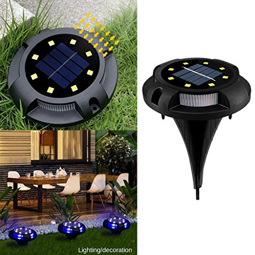 #N/A 1pc 8-LED Solar Power Buried Light, Waterproof Under Ground Lamps Outdoor Path Way Garden Decki
