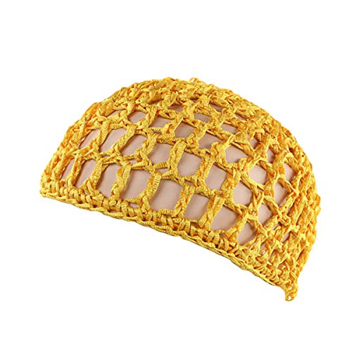Image of Qianmome Women Soft Rayon Snood Hat Hair Net Crocheted Hair Net Cap Mix Colors