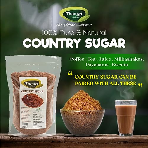 Image of Thanjai Natural 3kg Sugarcane Jaggery Powder | Naatu Sakkarai | Prepared Naturally Pure Country Sugar (3000g)