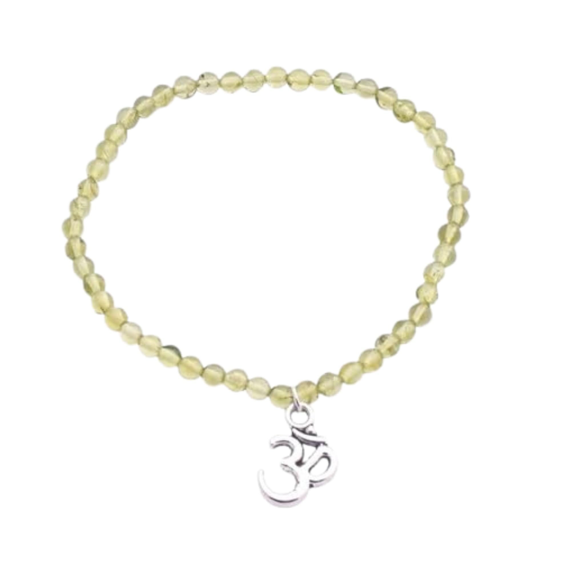 Natural Peridot Stone Bracelet | Jewelry with Om Charm-image-24