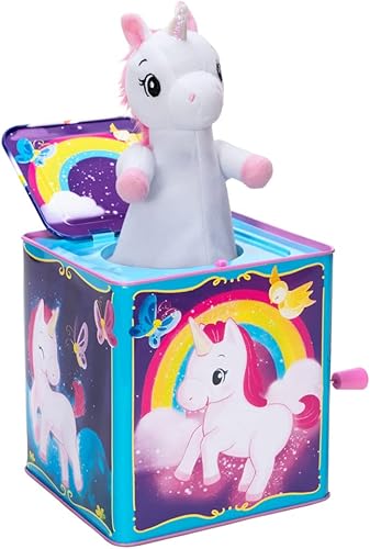 Schylling Pop & Glow Unicorn Light Up Jack en la caja