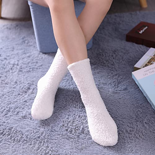 Image of LINEMIN Womens Fuzzy Socks Cozy Fluffy Winter Warm Slipper Socks Microfiber Soft Home Sleeping Socks