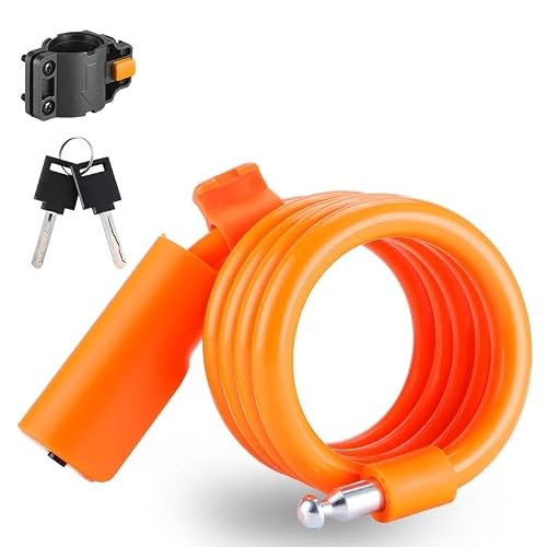 Bike Lock Bike Lock 115cm Coiled Secure Keys Cable Bicycle Lock