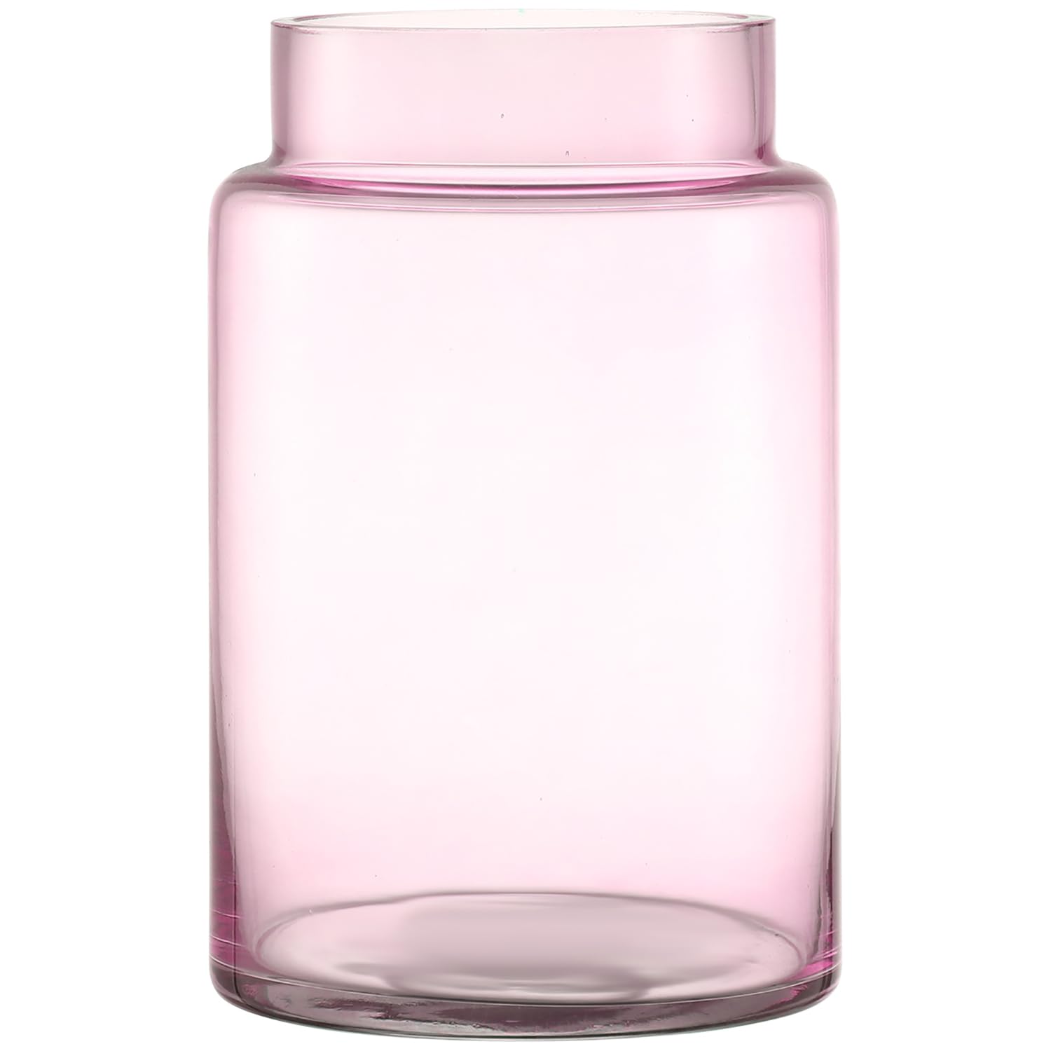 KAYLETIN Jarrón Grande de Cristal, Jarrón de Cristal Rosa para Flores, jarrones Grandes para Ramos, jarrones Grandes de Boca Ancha para decoración del hogar, Boda, salón, Oficina, 23 cm