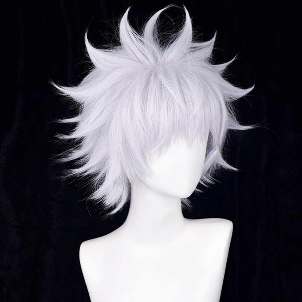 Amazon.co.jp: LAOBAO コスプレ ウィッグ ハンター 白髪 ショートヘア