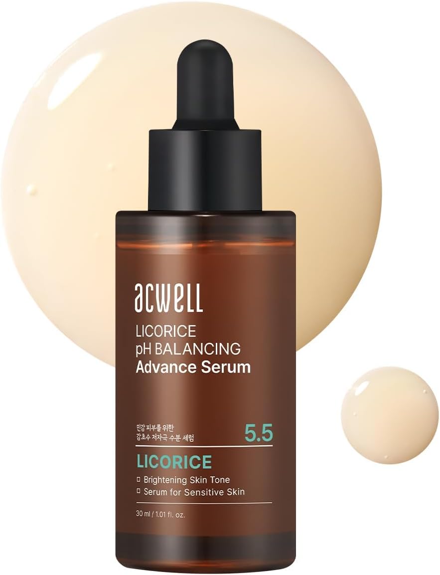 ACWELL Licorice pH Balancing Advanced Facial Serum Ampoule 1.01 fl.oz. – Radiance and Dark Spot care Face Serum for Dull Skin, Reduces Acne and Blemishes, Minimizes Fine Lines, Healthy Glow Skin