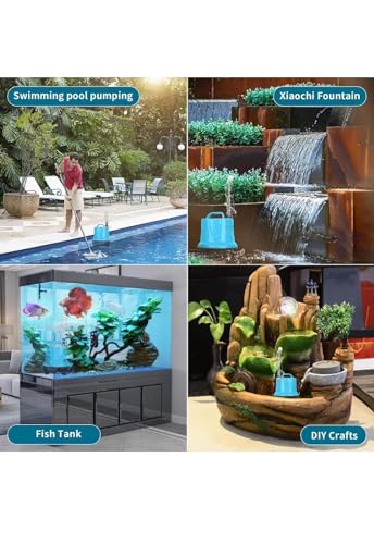 Image of Asian Pumps & Machineries 60W Bottom Suction Submersible Water Pump 220V For Aquarium, Ponds, Hydroponic and Water Fountains 3500L /Hr Lifts Upto 3.8 M With 4 Nozzles
