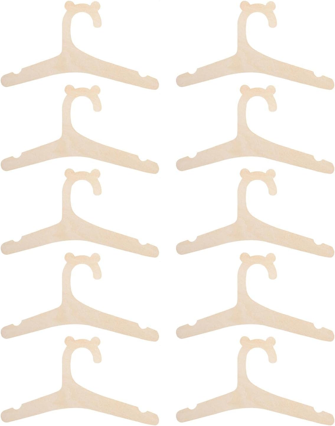 5X Wooden Kids Clothes Hangers Girl Dress Tops Notches Clothes Hangers with Non Slip Pants Bar Hanging Racks for Home Decor Children Kids