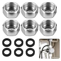 6 Stück Blindstopfen G1/2 Zoll aus Edelstahl, Sechskant-Verschlusskappen mit Innengewinde, inkl. Gummidichtungen, geeignet für Wasserleitungen, Heizungen, Gasinstallationen und Gartensysteme