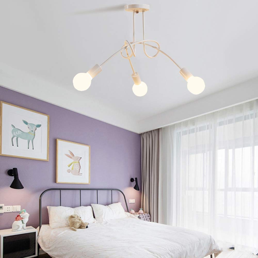 Lampadario Sospeso Industriale Con 3 Bracci - Stile Ragno Vintage Per Soggiorno E Camera - Foto 10