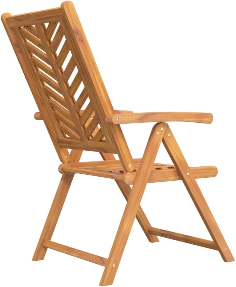 Reclining Patio Chairs 2 pcs Solid Wood Acacia Lawn Chairs