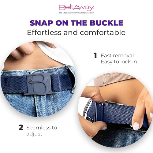 BELTAWAY Easily Adjustable No Show Women Stretch Belt Invisible Elastic Belt with Flat Buckle for Jeans Pants Dresses4