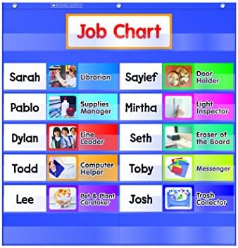 Scholastic TF-5103 Class Jobs Pocket Chart with Cards (Pack of 15)