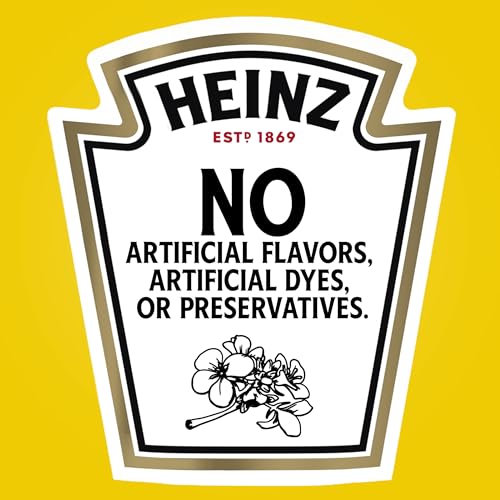 Image of Heinz 100% Natural Yellow Mustard (Forever Full, Inverted, No Seal to Peel, 16 ct Casepack, 13 oz Bottles)