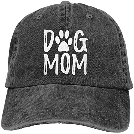 OASCUVERDenim Fabric Adjustable Dog Mom Hat Fashion Distressed Baseball Cap for Women