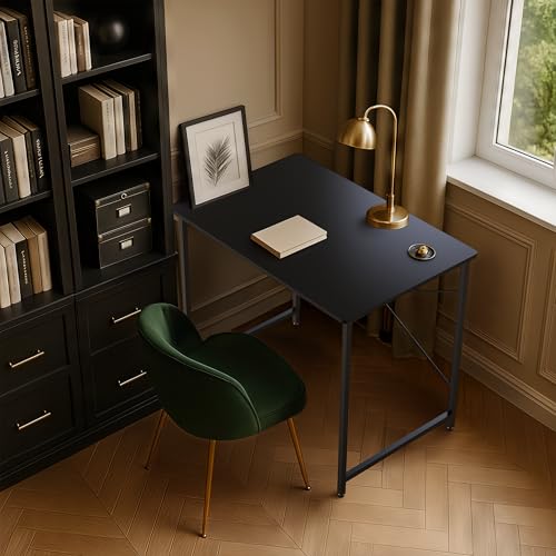 Image of Amazon Brand - Solimo Premium Engineered Wood Office Desk | Study Table for Students & Adults | Compact Wooden Desk for Home - (Black)