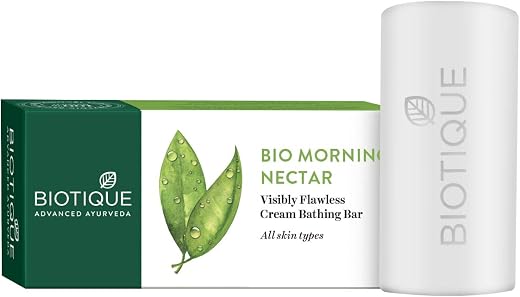 Biotique Morning Nectar Flawless Cream Bathing Bar | Helps Nourish Skin &amp; Enhance Natural Glow | Enriched with Botanical E...