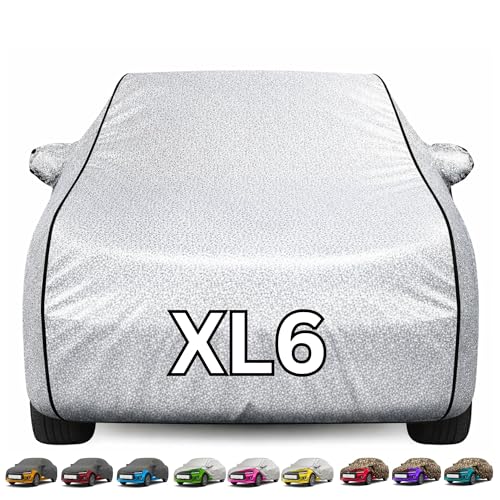 Image of Kayme Premium Silver Xl6 Car Cover Waterproof for (All Models & Variants - Petrol, Diesel, CNG & EV) |Speacially Custom Fit with Mirror Pockets |All-Weather Protection - Outdoor Car Body Cover