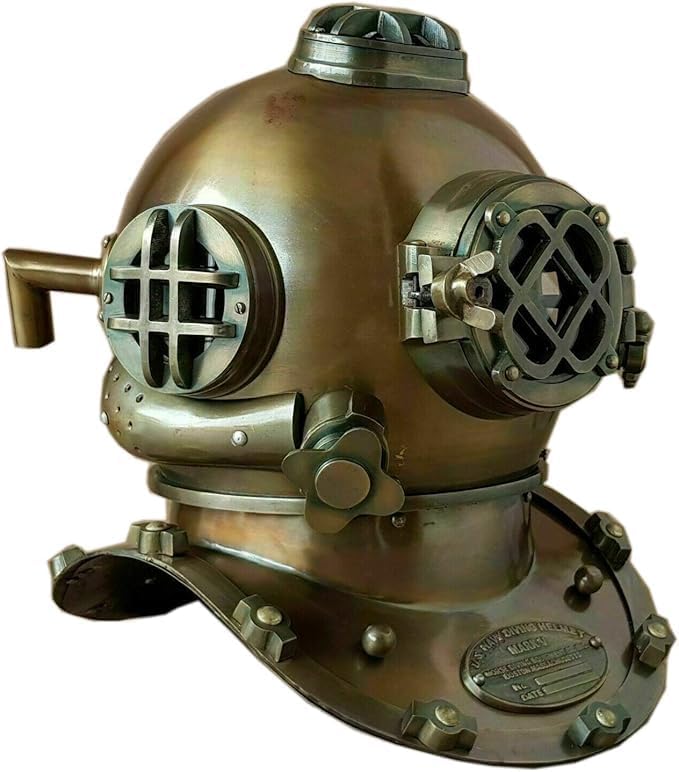 Medieval HANDICRAFTS Store Antique Mark V US Navy Commando Divers Helmet Scuba Vintage Diving Helmet 18" Deep Sea Diving Helmet